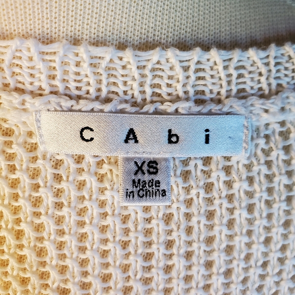 CAbi Ivory Bohemian Crochet Open Knit Tank Top Sweater Womens Size XS - Picture 12 of 14